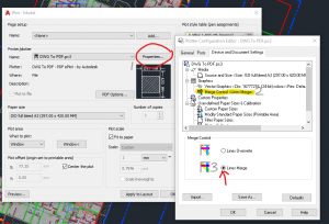 חלון GRAPHICS עם הגדרת Merge Control