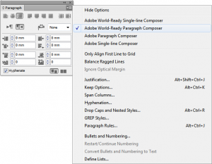 תמונת הגדרות InDesign